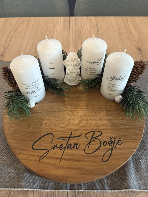 Drvena podloga za svijeće